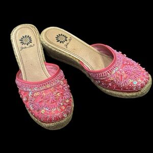 Y2K Pink Embellished Heel Clogs by Yellow Box